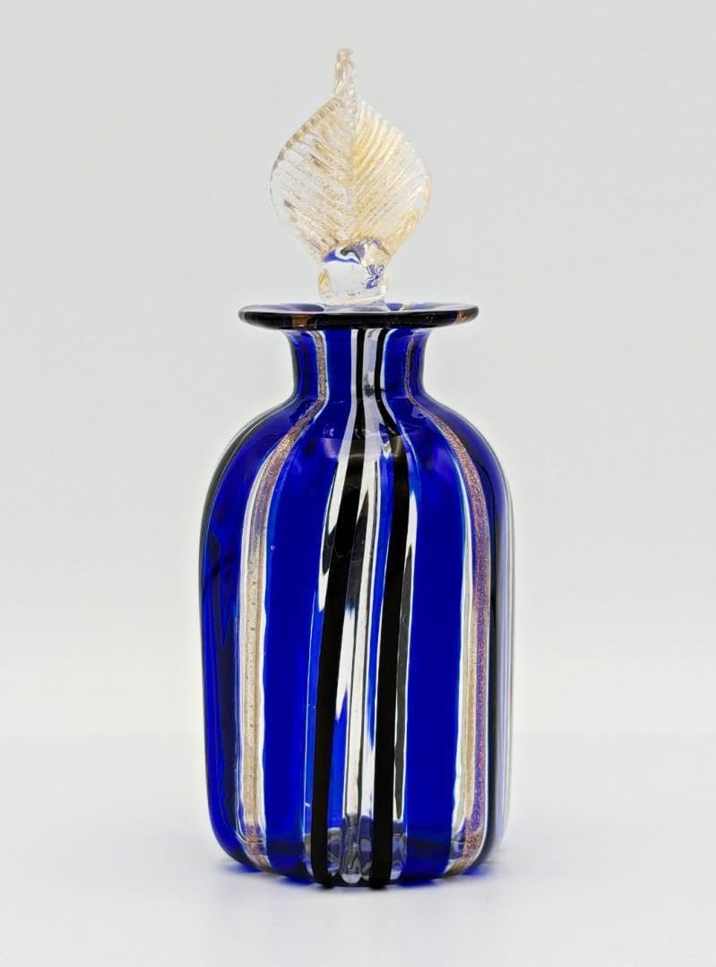 ベネチアンガラス 香水瓶 金彩パープルレース（ベネチアンガラス 香水