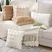 Madizz 2er Set Sanft Plüsch Kurze Wolle Samt Dekorativ Zierkissenbezüge Luxus Stil Kissenbezug für Sofa für Schlafzimmer Creme Weiß 50x50 cm