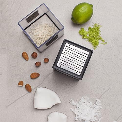 Microplane 34002 Cube multi grater with 3 blades Fine Coarse and Ribbon Stainless steel / Black