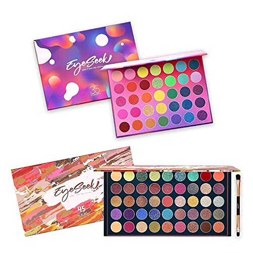 Eyeseek 35 Colors Colorful Eyeshadow Palette With 45 Colors Shiny Glitter Makeup Eyeshadow Palette