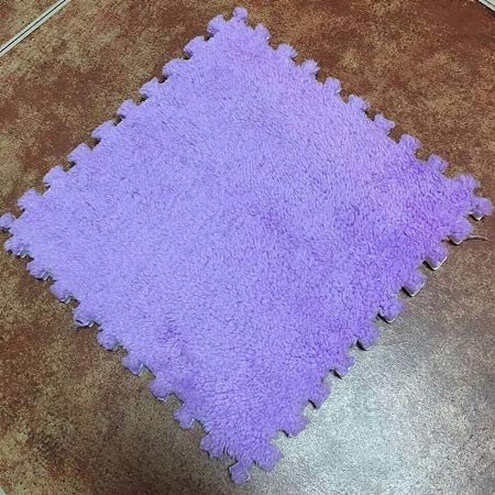 10 szt. Składanych dywanów, pluszu do salonu do sypialni w domu do gry w jogę(Purple)