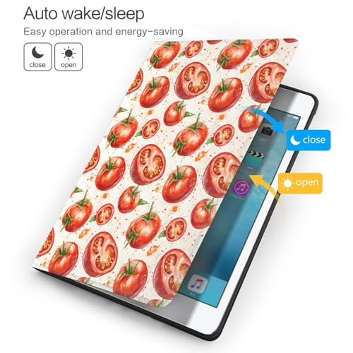 Étui iPad 9 8 7 génération imprimé tomates avec support tablette 10.2 - 3