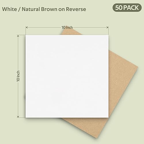 Miniatura 54 de Golden State Art Paquete de 10 hojas de cartón corrugado blanco por un lado, 12 x 12 pulgadas, insertos de cartón plano para correo, embalaje