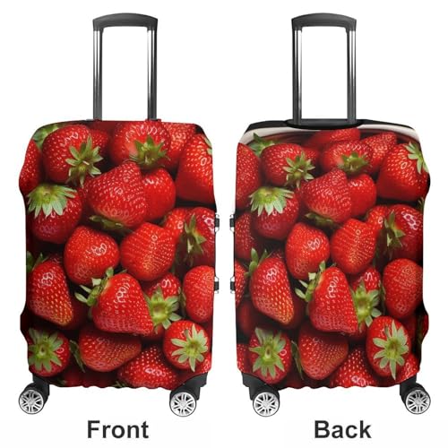 Strawberries in Bowl Travel Luggage Cover Anti-scratch Suitcase Cover Elastic Suitcase Protective Cover Fits 19-32 Inch Luggage M3