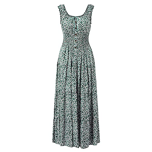 Image of OSTOO Women's 2026 Summer Boho Floral Print Tiered Casual Flowy Long Maxi Dress