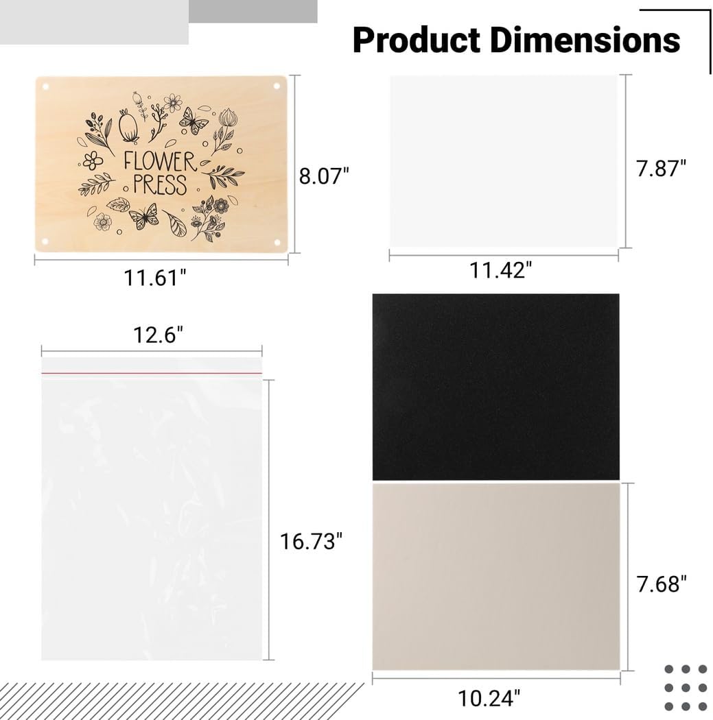 Flower Leaf Plant, Sturdy Build, Flower Press Kit, 11.6 X 8.1 Wood Plate, Creative Flower Art Tools, Floral Preservation Supplies