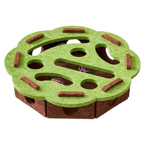 装飾的な猫のセルフティックボックスパズルおもちゃとベルボールキトン認知発達と運動猫のおもちゃ