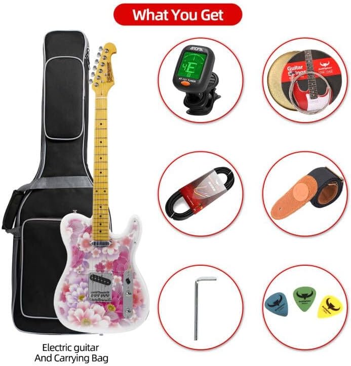 Bullfighter 39 Inch Full Electric Guitar Beginner Kit Start Painted