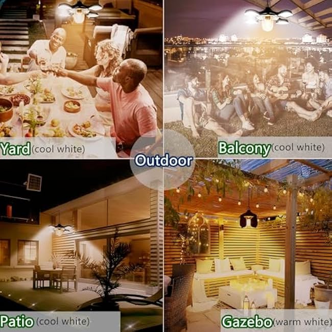 HULPPRE Solar Shed Light Solar Pendant Lamp Cool or Warm White 192Leds