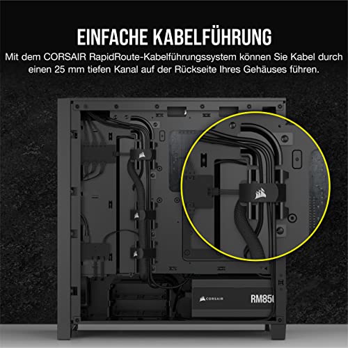 Corsair iCUE 4000D RGB Airflow Mid-Tower-Gehäuse, 3 × AF120 RGB Elite-Lüfter – iCUE Lighting Node PRO-Beleuchtungssteuerung… – Ansicht 6