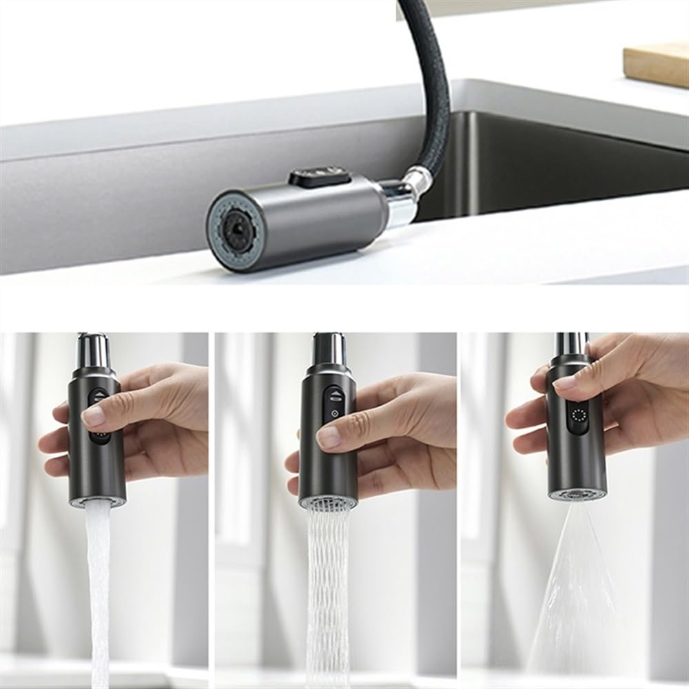Bateria kuchenna z wyciąganą wylewką, bateria zlewozmywakowa z funkcją Smart Touch i 3-trybowym wyświetlaczem cyfrowym, bateria zlewozmywakowa z mieszaczem do wody zimnej,