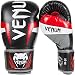 Venum Elite Boxing Gloves, Black/Red/Grey, 16-Ounce