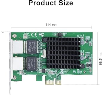 10/100/1000Mbps Gigabit Ethernet Converged Network Adapter (NIC) with Intel 82576 Chip | Ethernet PCI Express Network Card | Dual RJ45 Copper Ports | PCI Express 2.0 X1 | Compare to Intel E1G42ET