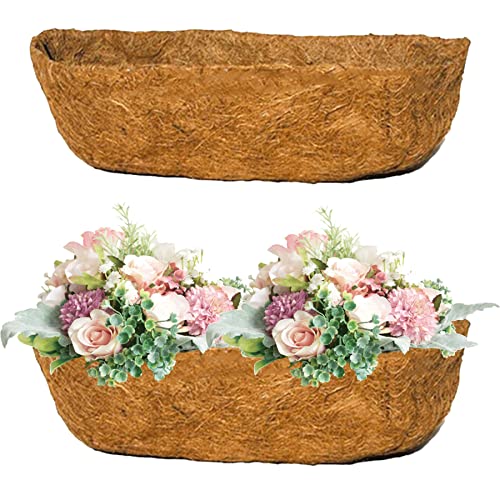 Holly Lifepro 36" Replacement Coco Fiber Liner, 2 Pcs Basket Liners For Planters, Natural Coconut Fiber For Window Box, Garden Flower Vegetables Pot For Hanging Basket #TOP28