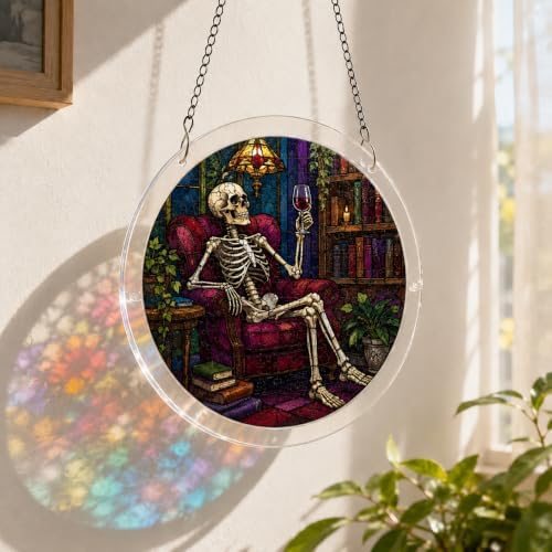VoidGleamDecor Witch Hats Brewing Purple Potion Acrylic Suncatcher Puzzle - Stained Glass Style Suncatcher Puzzle, Cauldron Pumpkin for Mom, Grandma — view 6