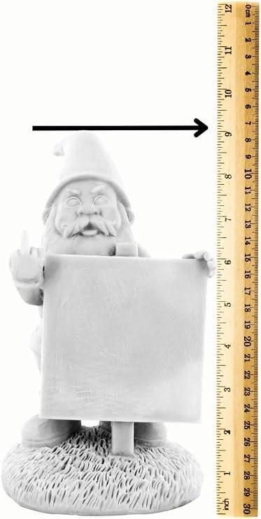 Gnometastic Middle Finger Gnome DIY Sign Board, 9 - Paint Your Own Funny Garden Statue