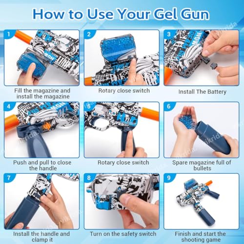Image of VikriDA MP-9 Automatic Small Ball Blaster Gun | Includes 5000 Soft Balls | Outdoor Shooting Toy for Adults