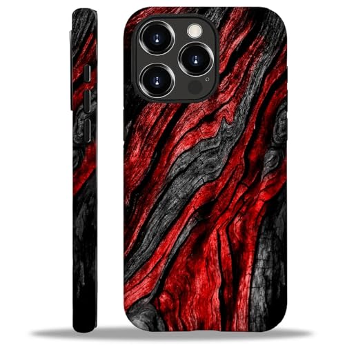 Coque silicone pour iPhone 16 Pro Max hybride haut de gamme motif bois noir
