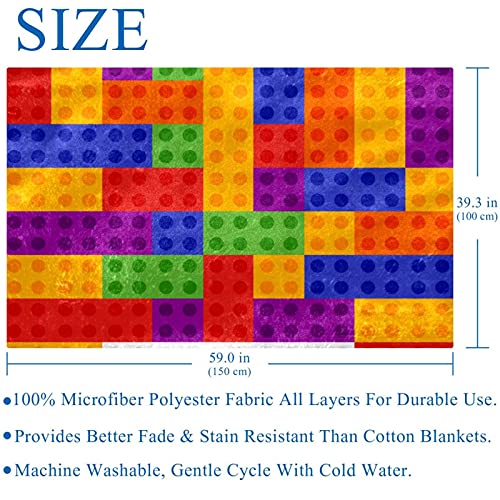 Couverture douce haut de gamme Let's Play aux motifs de blocs colorés - 6