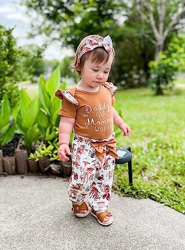 AMAWMW Newborn Baby Girl Clothes Infant Baby Ruffle Romper Pants Summer Outfits 4PCS Gifts Set Toddler Girls' Clothing3