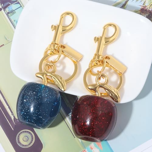 Image of Fruit Bag Charm Keychain - Gold Key Chain, Cute Purse Handbags Accessories - Beautiful Gift for Women