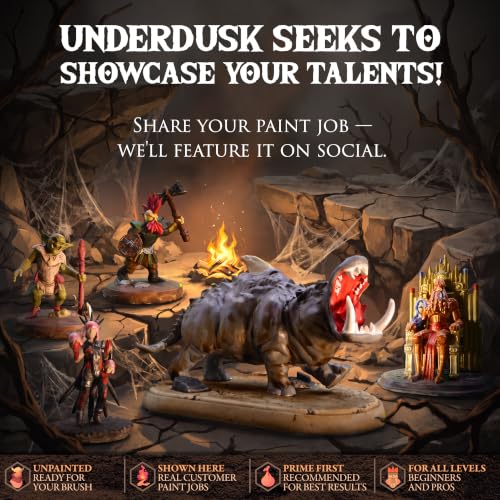 Image of D&D Miniatures Bulk Set, 64 Unpainted 28mm Monsters with 4 Huge Boss Minis | Color coded PVC creatures for tracking enemy groups, digital 5e stat blocks included, works with Pathfinder campaigns