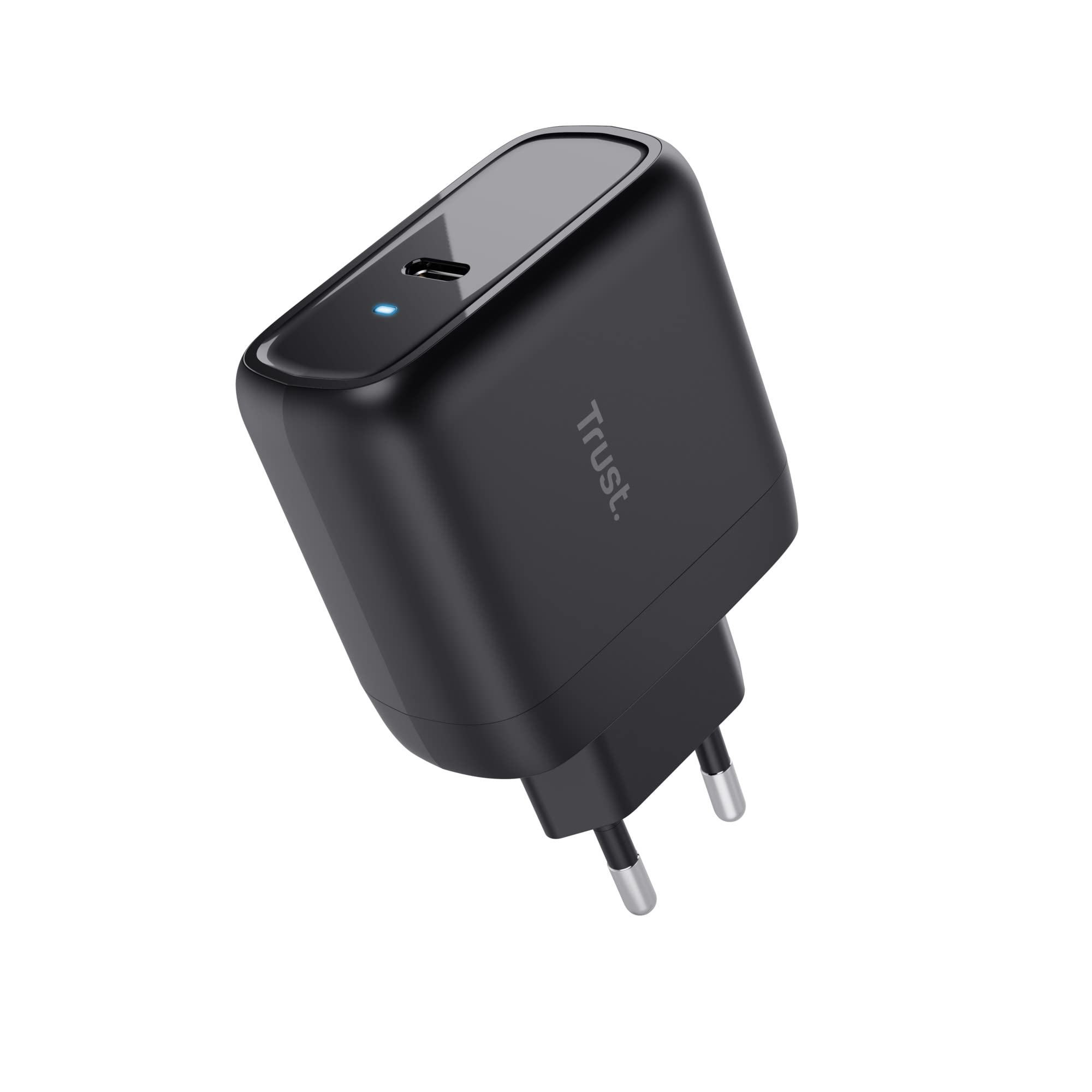 Trust Maxo Caricatore USB-C da 65W con Cavo USB-C da 2m, Nero | Caricatore Rapido, 75% con Materiali Riciclati, Adattatore di Alimentazione per iPhone iPad Samsung Smartphones Tablets