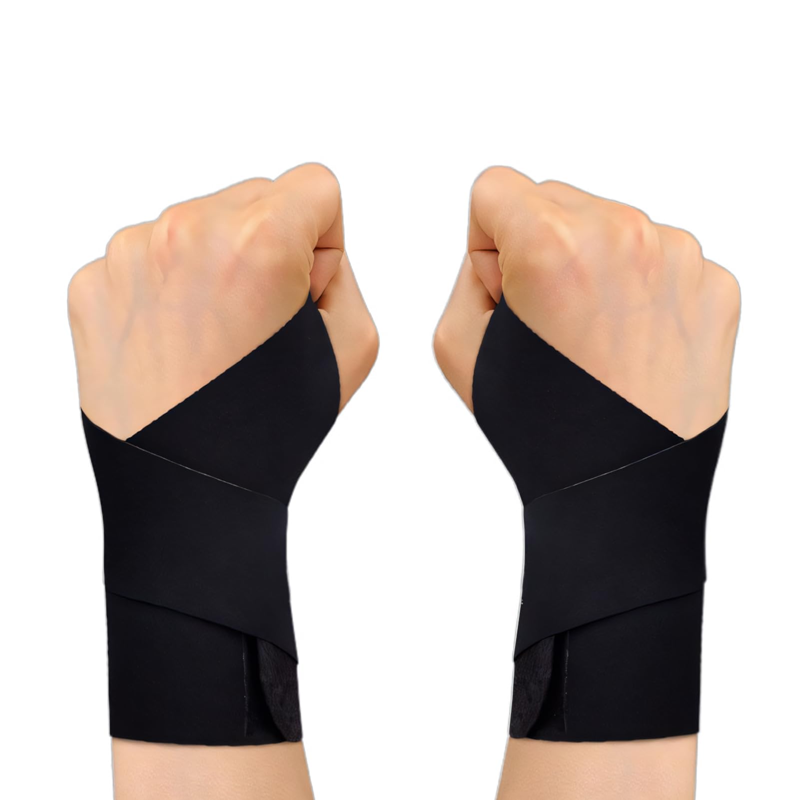 2PCS Tutore Polso Sottile, Polsiera Ortopedica Regolabile per Tendinite, Tutore per Tunnel Carpale Sinistro e Destro, Compressione Traspirante per Sport, Palestra, Computer, Dormire (Nero)