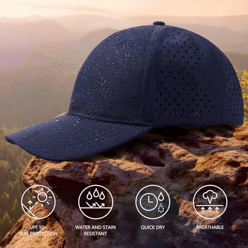 Image of UPF 50+ Performance Water Resistant Baseball Cap Lightweight Breathable Hat Golf Running Boat Hiking for Men Women