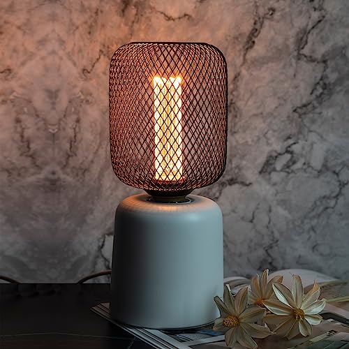 Harper Living LED E27 Metal Cage Lamp, Dimmable Industrial Clamp-On Light 1800K - Table, Ceiling, or Pendant Light Fixture (Cylinder) - Image 3