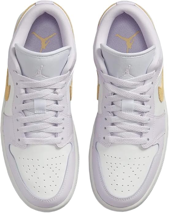 Nike Jordan 1 Low Women Barley Grape/Lemon Wash-White DC0774-501 Size 10 Women's US4