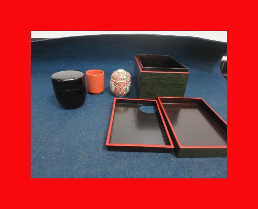 b675 茶碗 赤織部 不二窯 佐藤和子 木箱 茶道具 古物 道具