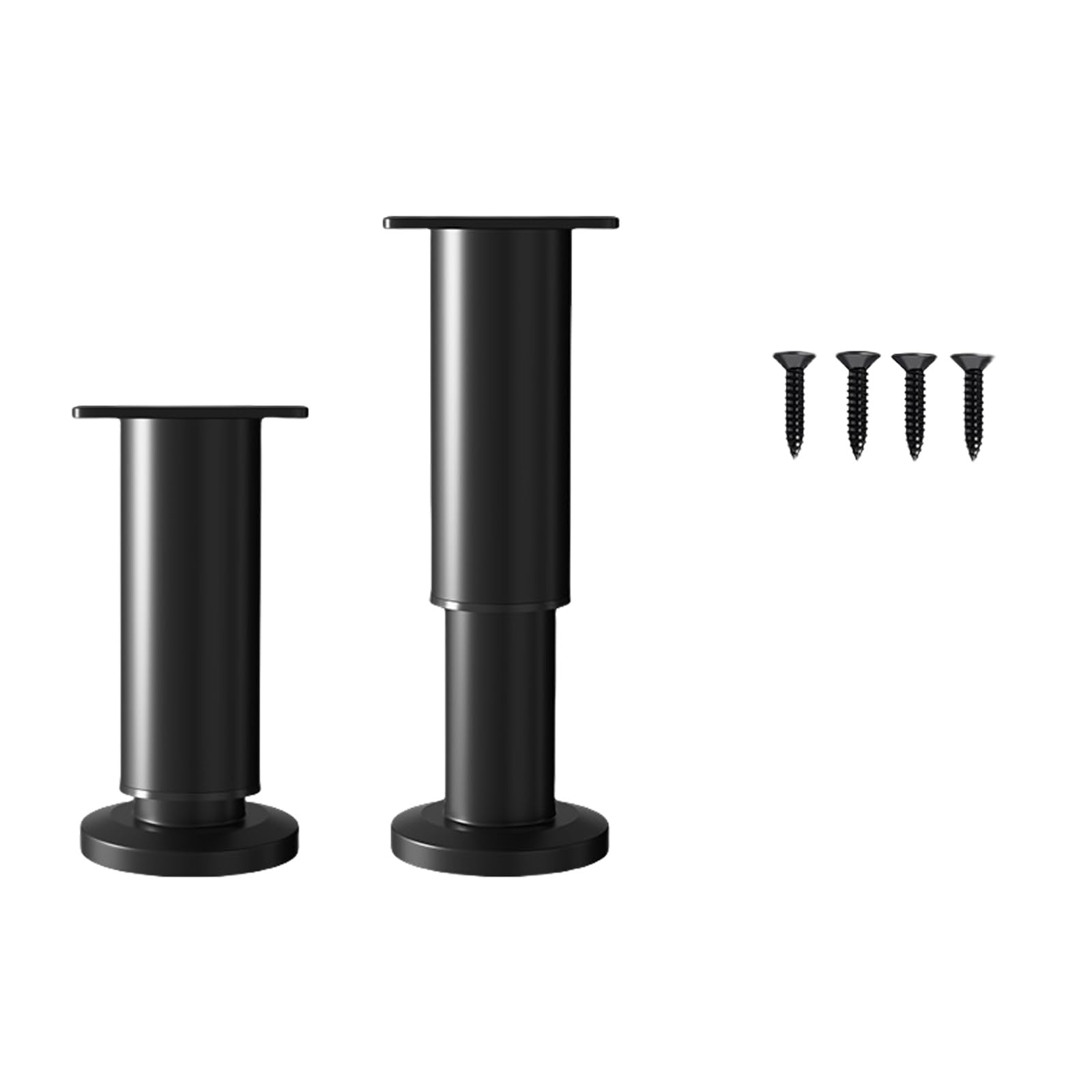 of 2 Height Adjustable Furniture Legs with Shock Absorbing Pad Anti Slip Feet for Bed Chairs & Tables Adjustable Furniture Legs