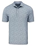 Cutter & Buck Pike Eco Flora Print Recycled Mens Big & Tall Polo, Navy Blue