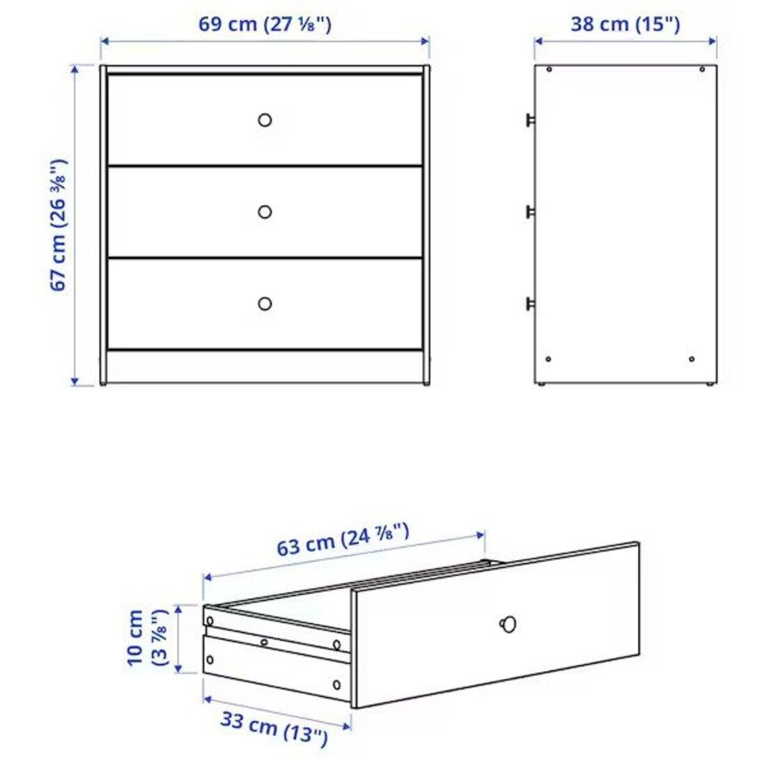 Amazon｜IKEA/イケア GURSKEN/グールスケン：チェスト 引き出し×3
