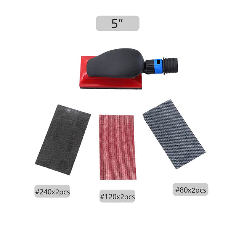 5-calowy 8-calowy 16-calowy blok szlifierski Plastik ABS Odsysanie pyłu Uchwyt na papier ścierny 80-240 Grit Hook Loop Pad szlifierski do polerowania, E