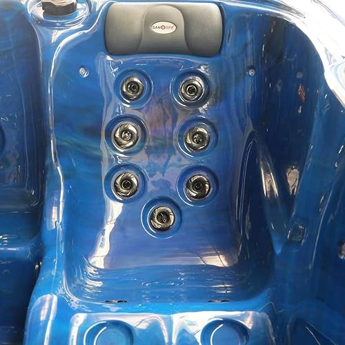 SANOTECHNIK Outdoorpool Oasis?Maxi Blue – Whirlpool für bis zu?6?Personen 210×210×95?cm, 52 Massagedüsen, LED?Spa, Bluetooth, Heizung & Ozon?Filter – Art.Nr.?SPA13 – Bild 5