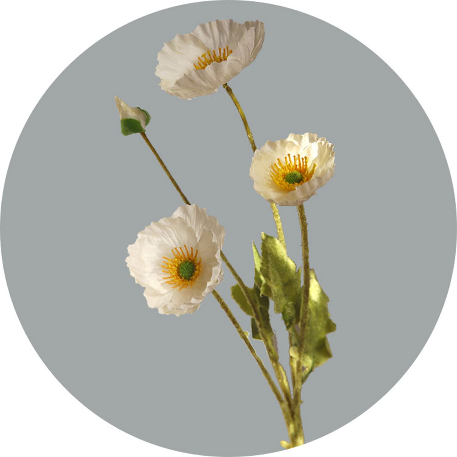 5 Steli Di Papaveri Artificiali In Seta – Fiori Finti Con Boccioli, PU Morbido E Plastica, Altezza 64 Cm, Per Decorazione Casa E Matrimonio