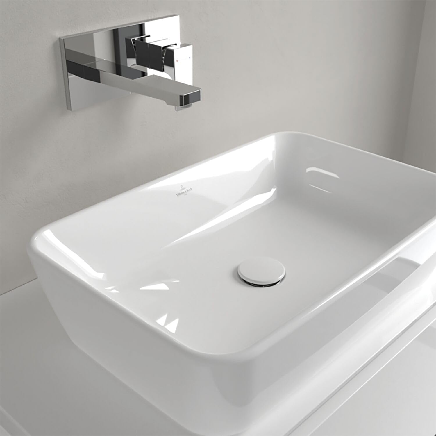 Villeroy & Boch Aufsatzwaschtisch Architectura rechteckig - modernes Aufsatzwaschbecken - Waschschale aus robusten und langlebigen Keramik, alpinweiß