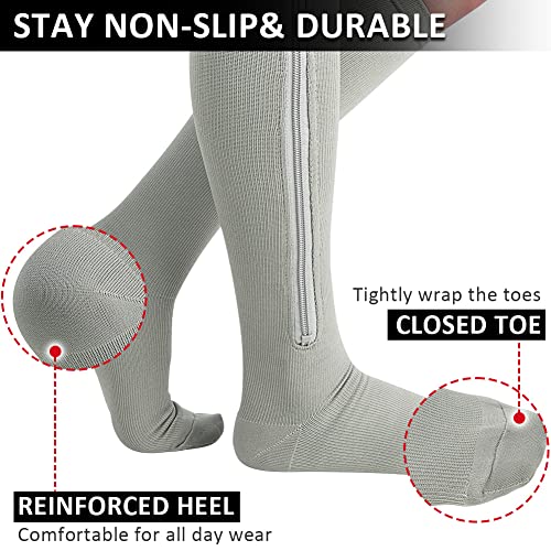 Image of Ailaka Medical 15-20 mmHg Zipper Compression Socks Women Men