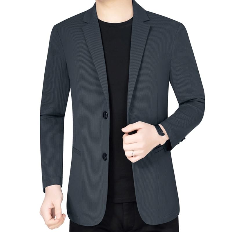 Gray Two Button Dress Jacket Suit Separates Mens Blazers Regular Fit Sport Coat for Wedding Prom Homecoming