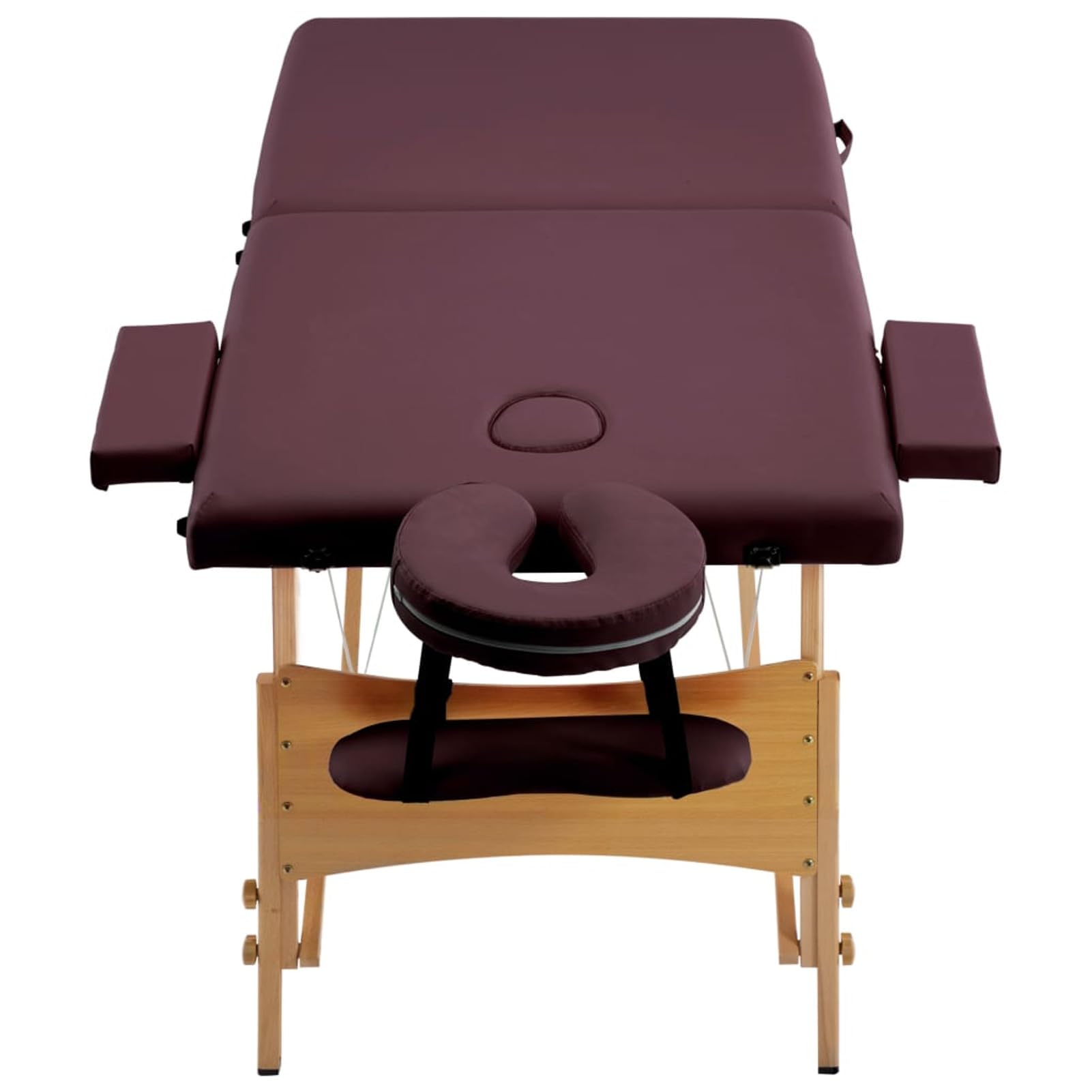 ZEYUAN Lettino da Massaggio Pieghevole a 2 Sezioni in Legno Viola Vino,Salute e Bellezza,Cura della Persona,Massaggi e Relax,Poltrone da massaggio-110187