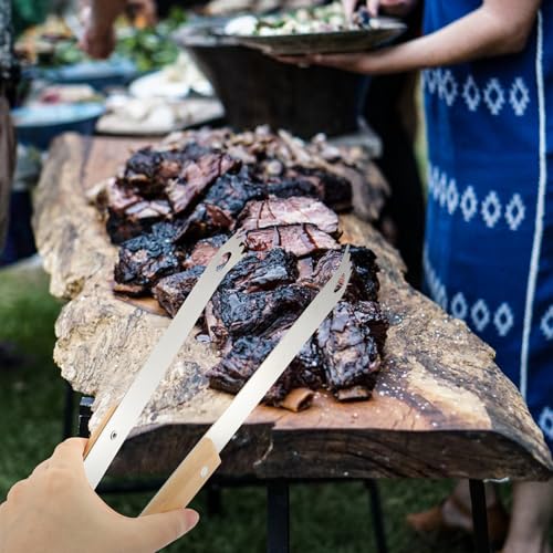 Set portátil de 4 utensilios para parrilla en acero inoxidable miniatura 3