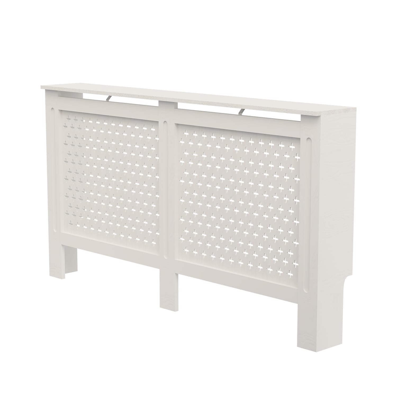 BELOFAY Radiator Cover White | Stylish & Compact Radiator Shelf with Top Surface | Durable, Space-Saving & Heat-Efficient | Ideal for Modern Homes | Easy Assembly (Large, Diamond)