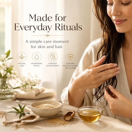Image of AROMATICO Sesame Oil for Skin, Hair and Body Care, Multipurpose Carrier Oil for Massage, Scalp Care, Dry Skin Routine, DIY Beauty and Natural Glow - 946 ml