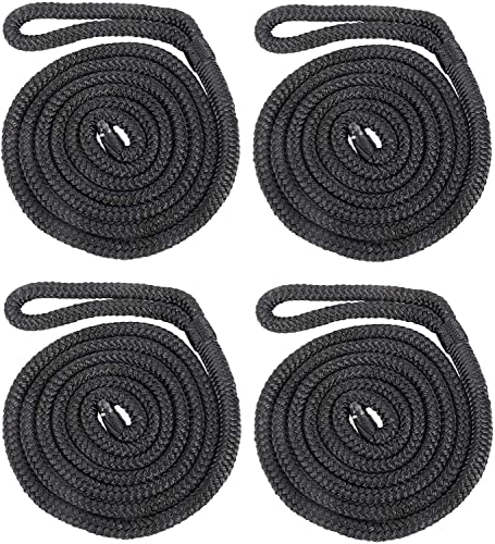 YaeMarine 4 cordes amarrage 3/8 po 15 pi noir