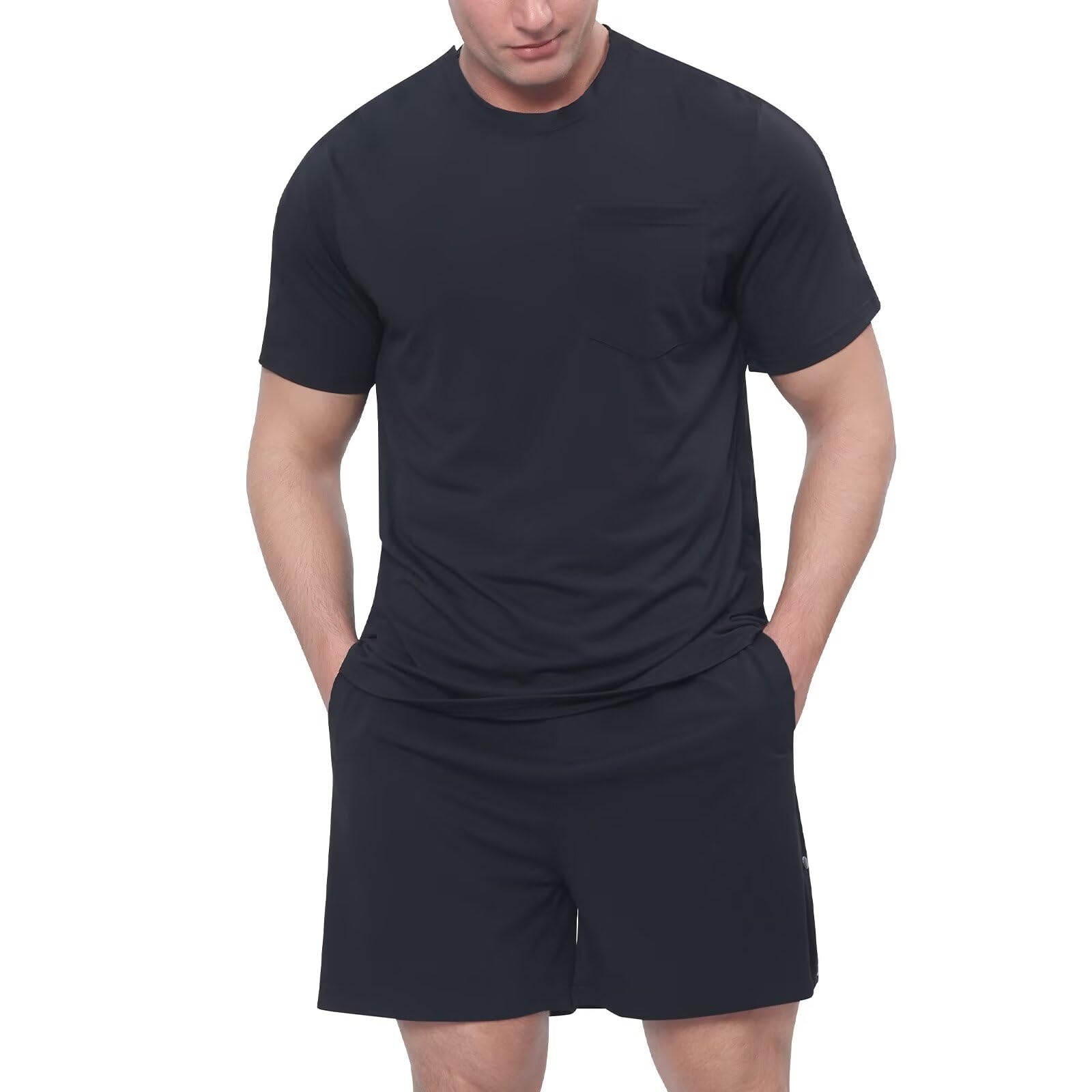 Landofgenie Męskie Spodnie Sportowe Unisex Dysmontable, Krótkie Fitness/Bieganie, Po Operacjach z Kieszenią