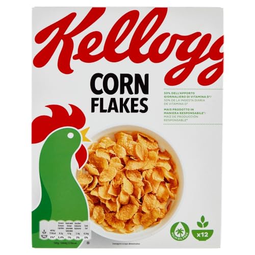 3x Kellogg's Corn Flakes Knusprige goldene und leckere ohne Palmöl ohne Farbstoffe ohne künstliche Aromen 375g