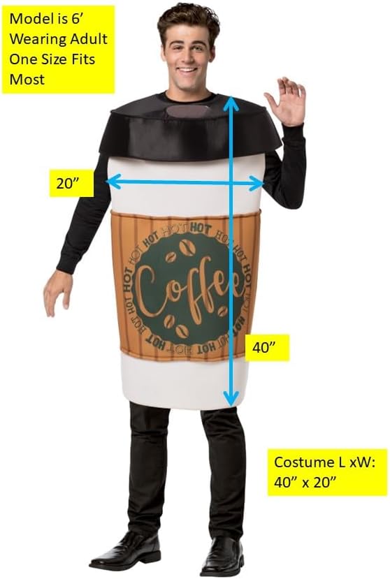 Rasta Imposta Coffee to Go Cup Halloween Costume, Men and Women, Adult One Size - Image 4