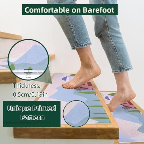 Tapis d'escalier antidérapants sécurité personnes âgées bois
